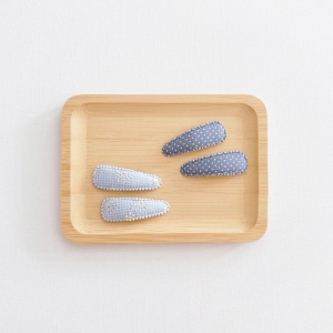 Girl Hair Clip Denim Floral Polkadot Set (GHP6278)